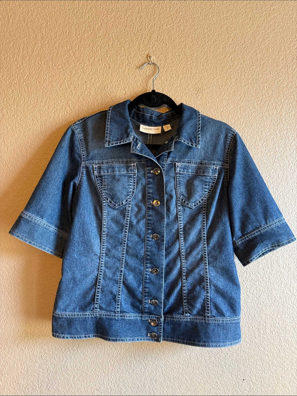 Coldwater Creek Short Sleeve Denim Jean Jacket